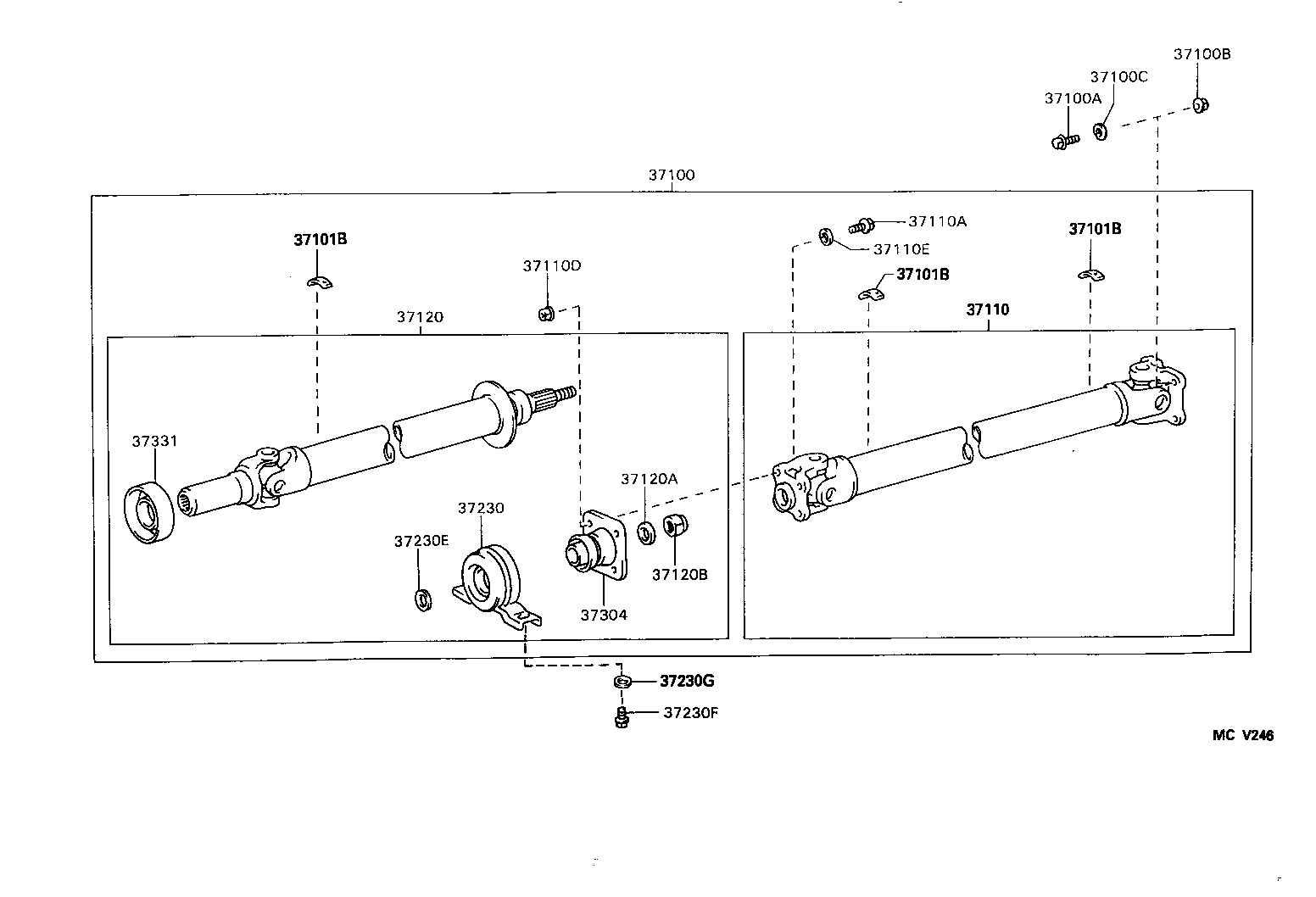 37100-2A130 SHAFT ASSY, PROPELLER W/CENTER BEARING product image