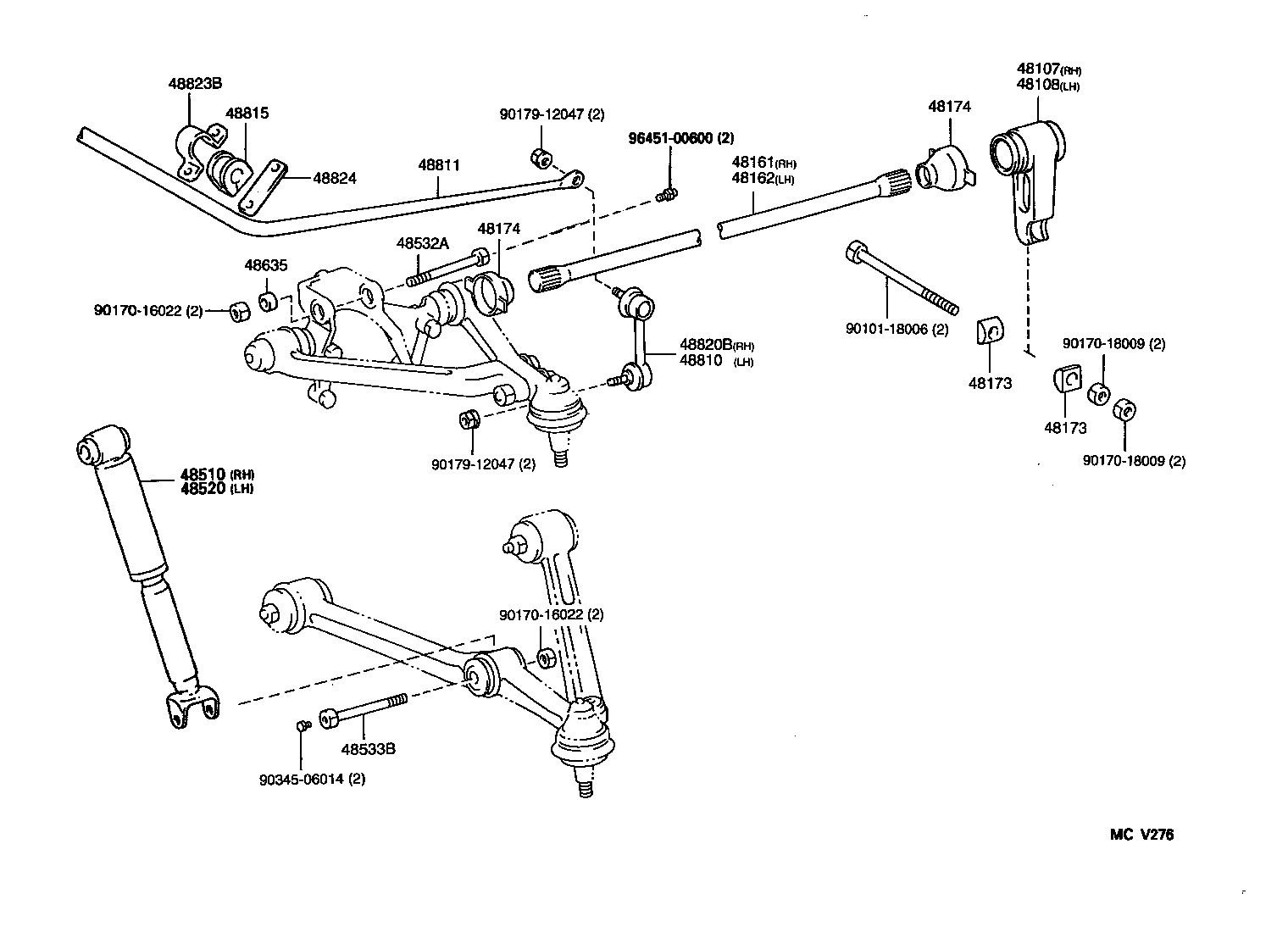 48107-65010 ARM SUB-ASSY, ANCHOR, RH product image