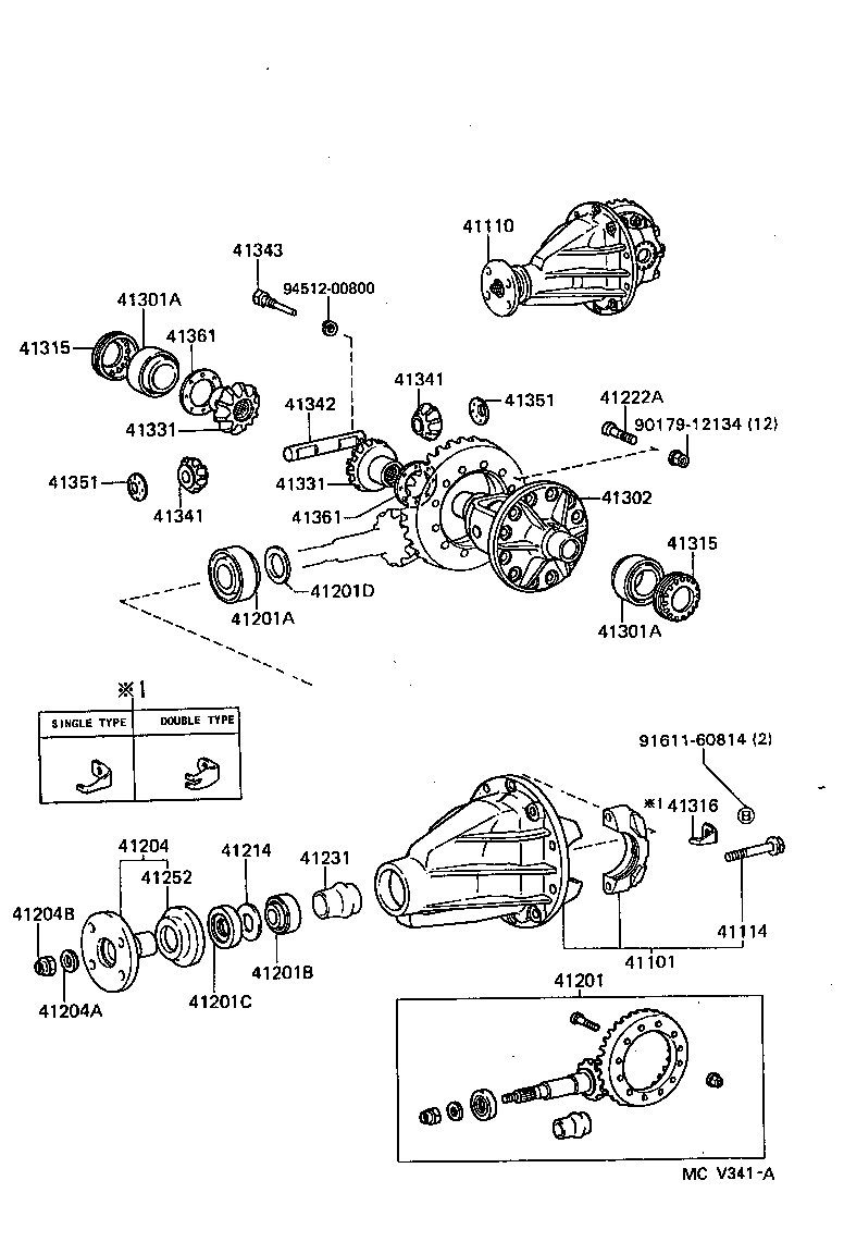 41110-60770 CARRIER ASSY, DIFFERENTIAL, REAR product image