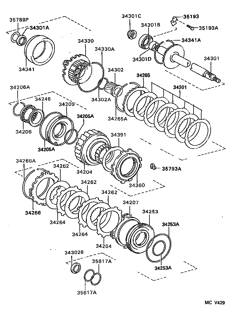 34201-12010 DISC SET, UNDERDRIVE CLUTCH product image