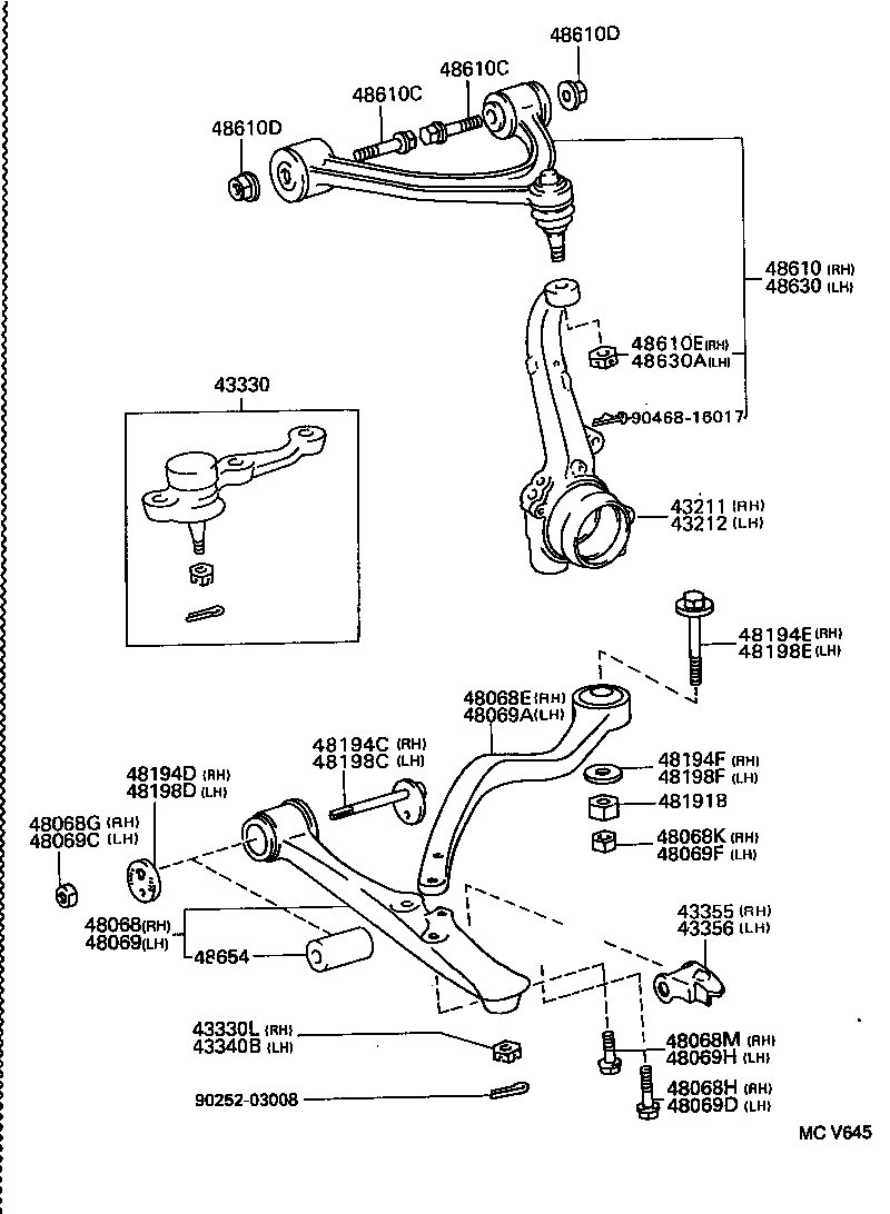90105-14117 BOLT(FOR FRONT SUSPENSION LOWER ARM NO.2 RH) product image