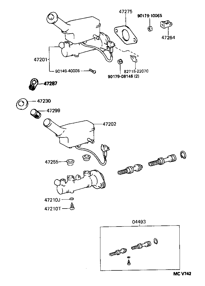 04493-30232 CYLINDER KIT, BRAKE MASTER product image