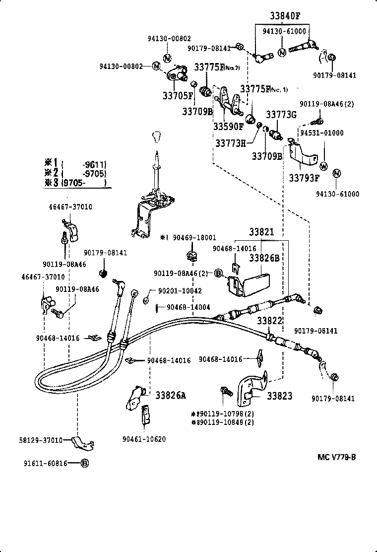 33820-37640 CABLE TRANSMISSION CONTROL SHIFT (FOR FLOOR SHIFT) product image