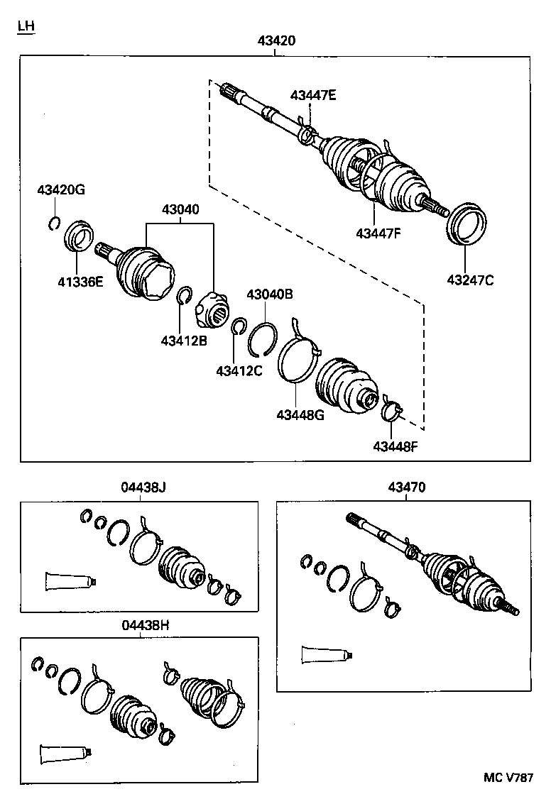 43470-09160 SHAFT ASSY, FRONT DRIVE OUTBOARD JOINT, RH product image