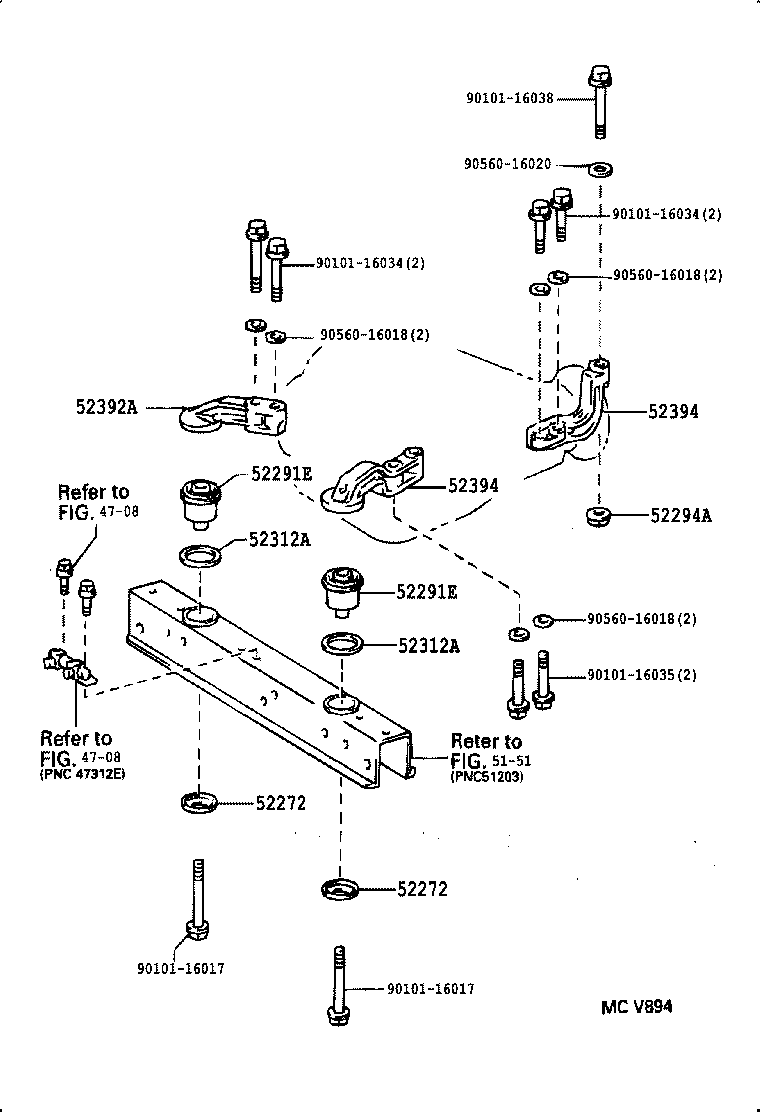 52272-36010 STOPPER, REAR SUSPENSION MEMBER, UPPER product image