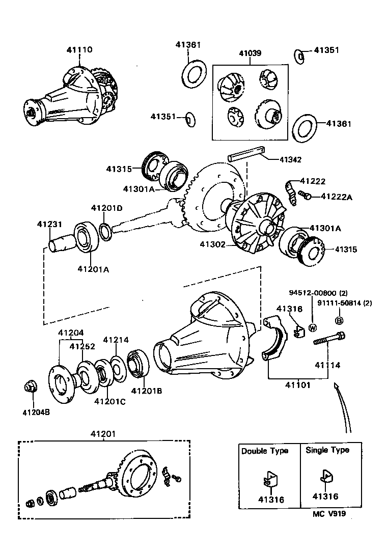 41110-20192 CARRIER ASSY, DIFFERENTIAL, REAR product image