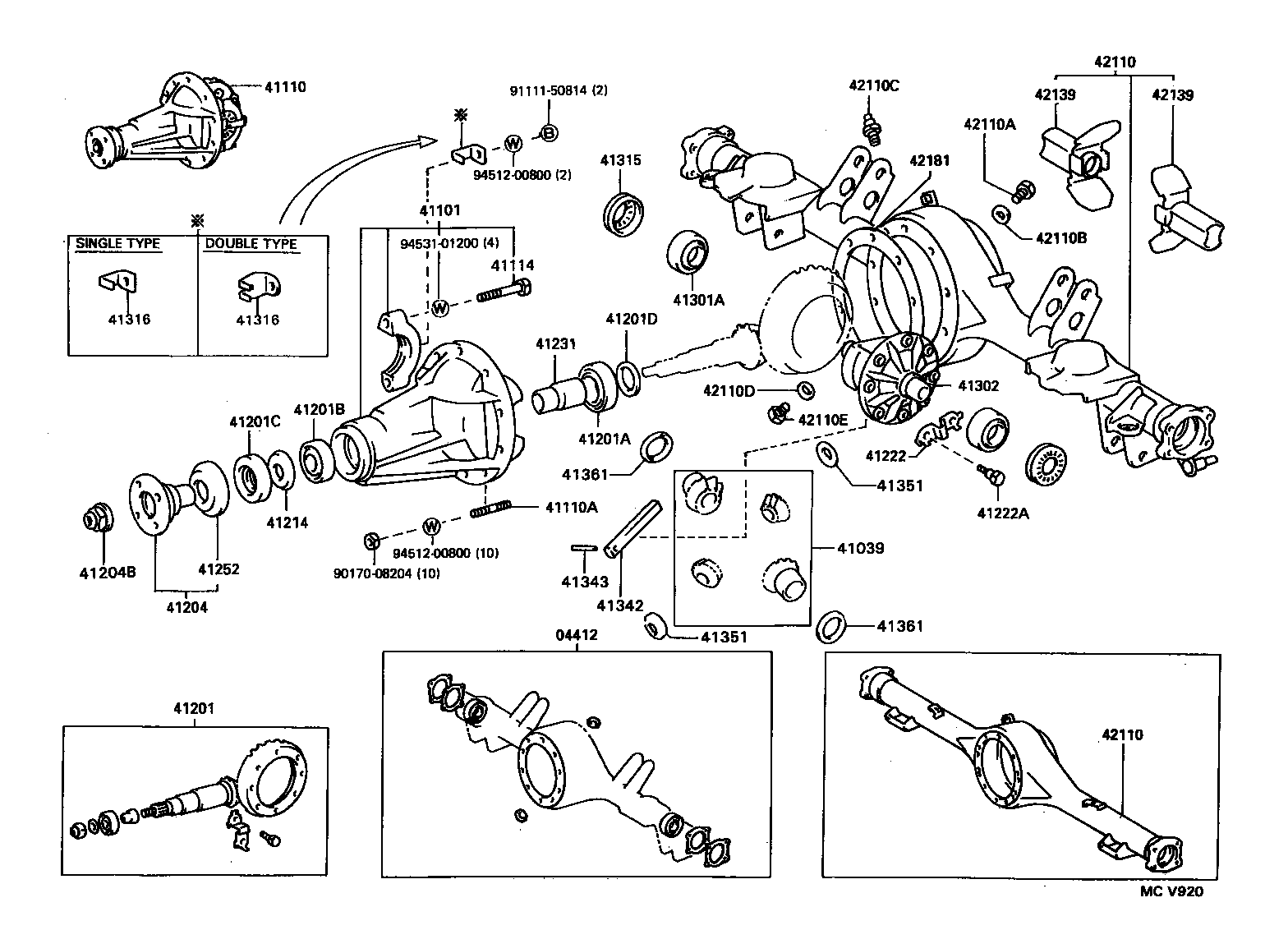 04412-28020 GASKET KIT, REAR DIFFERENTIAL CARRIER product image