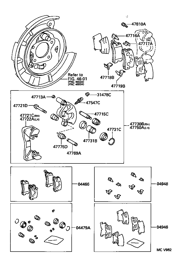 04479-33040 CYLINDER KIT, DISC BRAKE, REAR product image