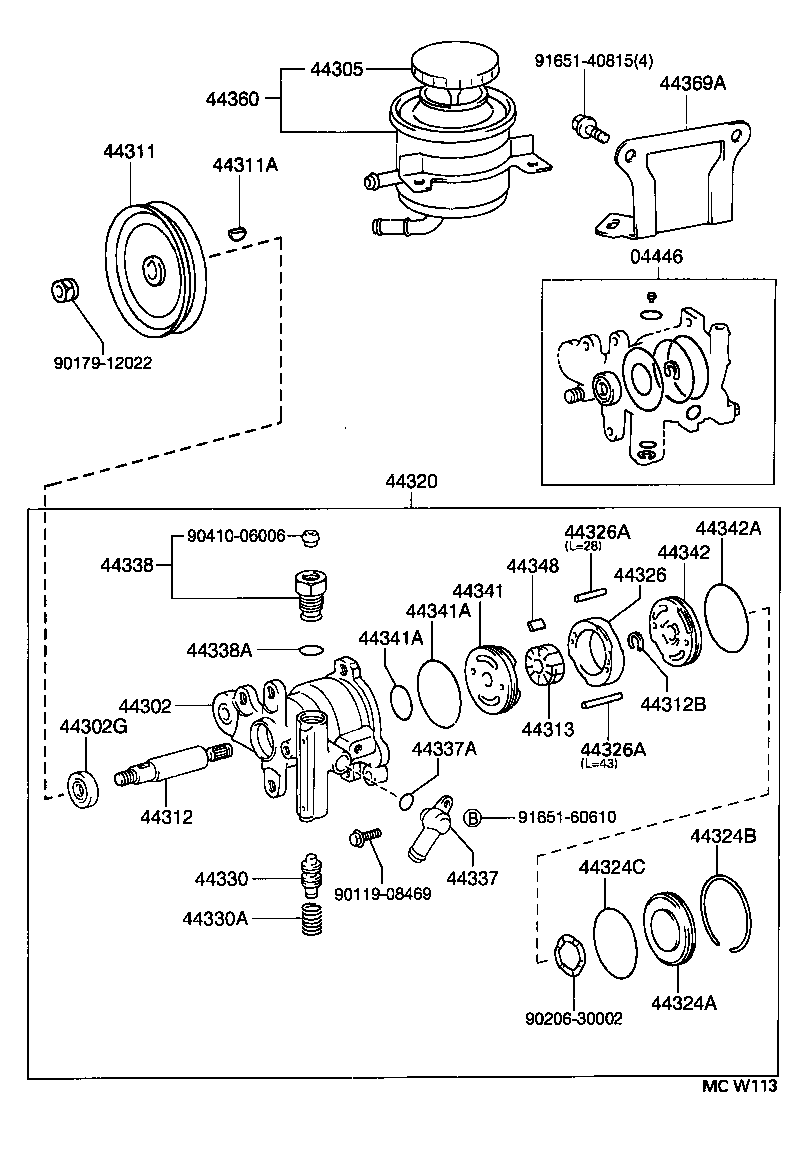 44360-27110 RESERVOIR ASSY, VANE PUMP OIL product image