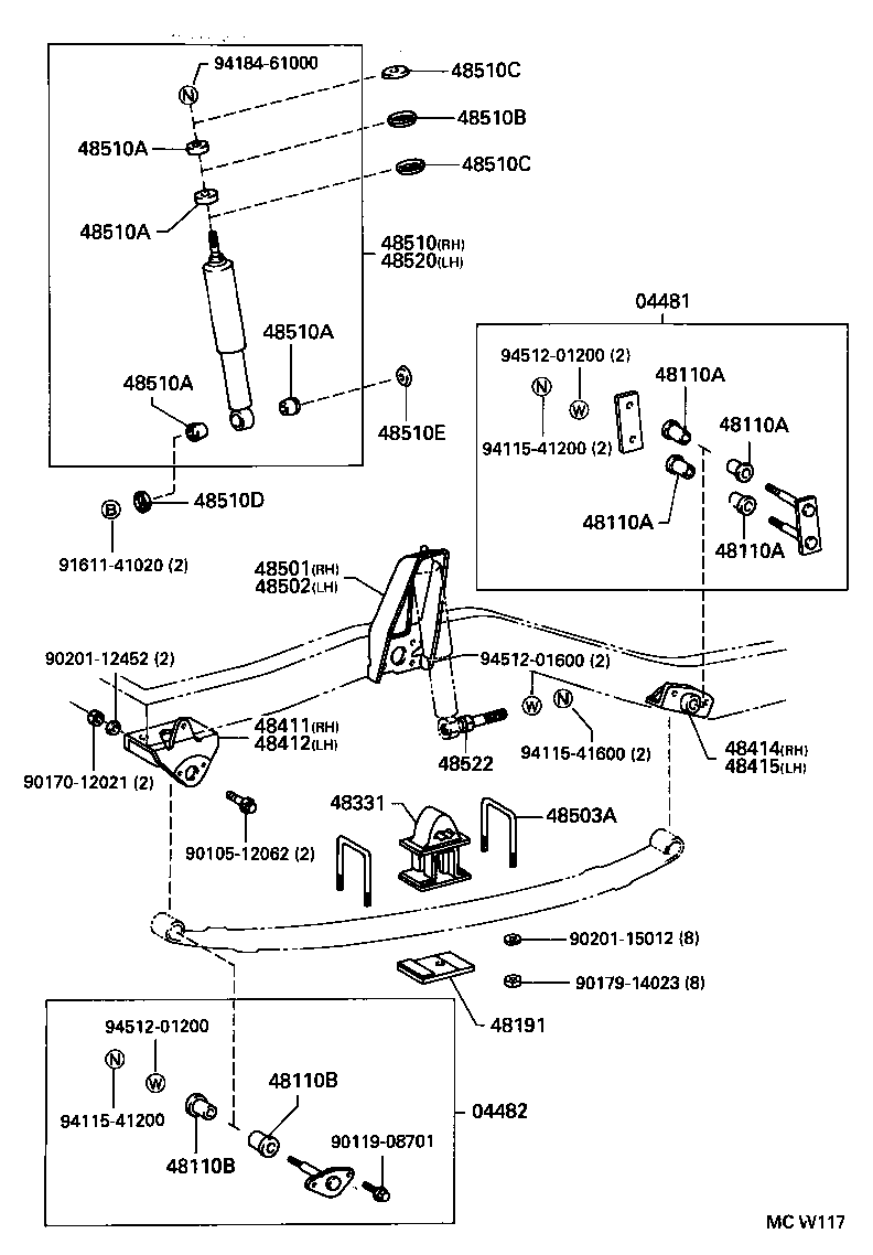 04481-35031 SHACKLE KIT, FRONT SPRING product image