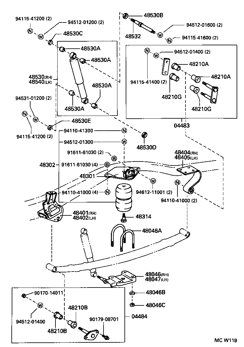 48405-35010 BRACKET SUB-ASSY, REAR SPRING, REAR RH product image
