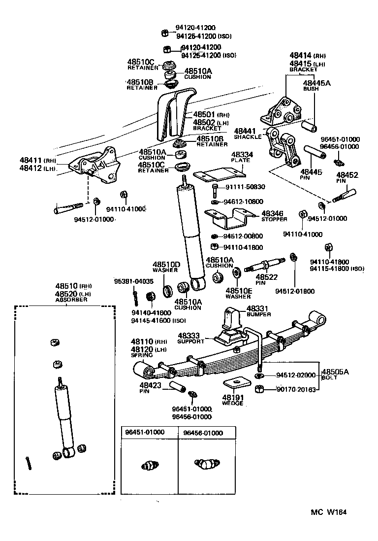 48146-56010 CASE, FRONT SPRING CLIP BOLT product image