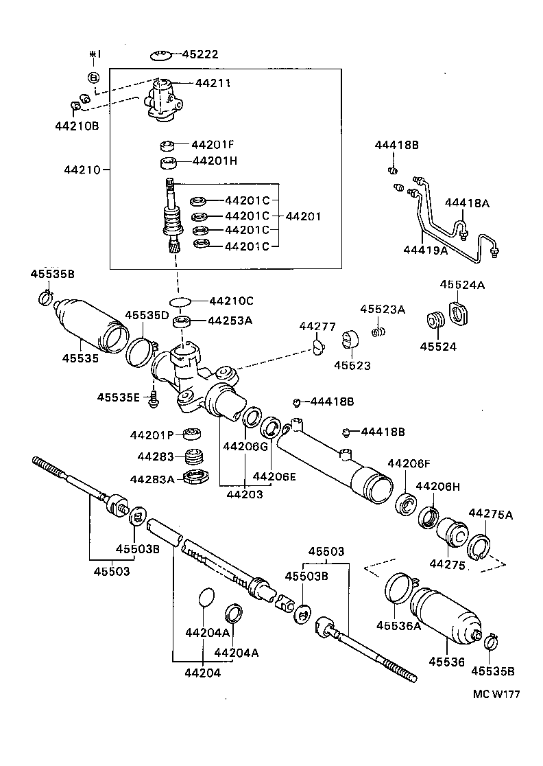 44250-20583 GEAR ASSY, POWER STEERING(FOR RACK & PINION) product image