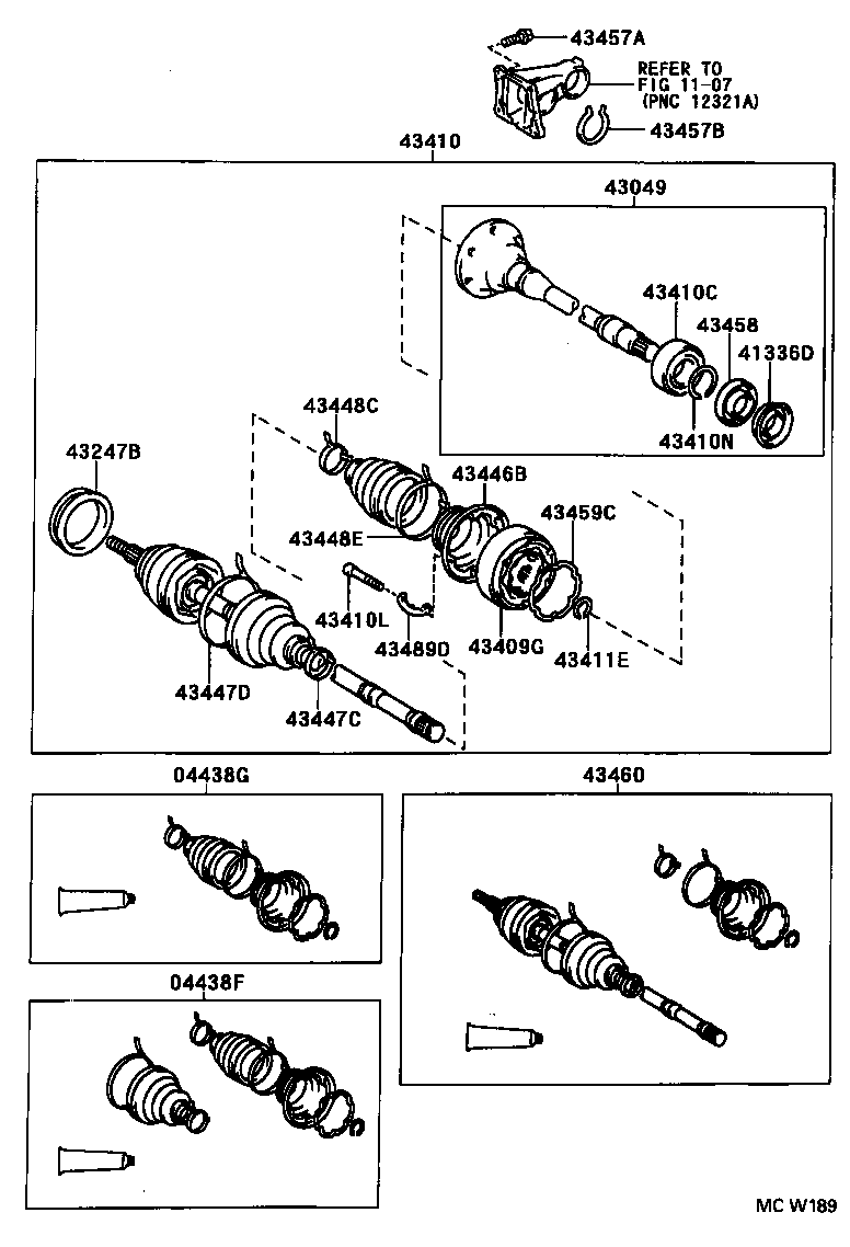 43470-09160 SHAFT ASSY, FRONT DRIVE OUTBOARD JOINT, RH product image