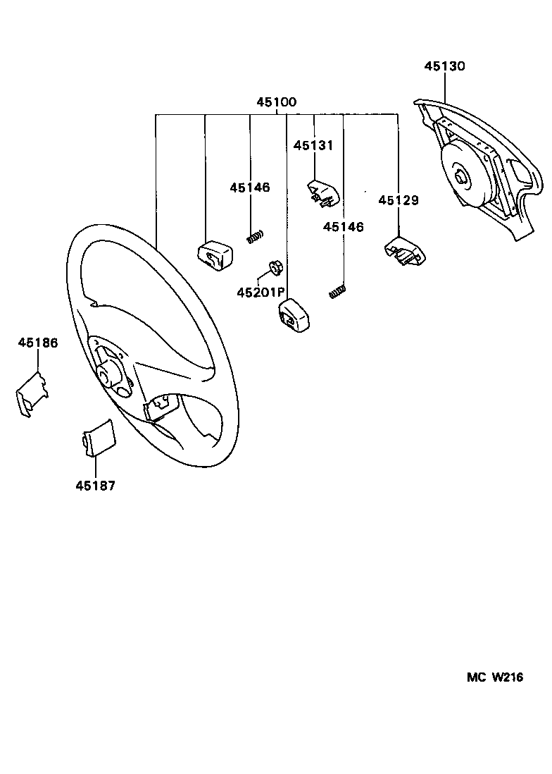 45117-23010 ORNAMENT, STEERING WHEEL, NO.2 product image