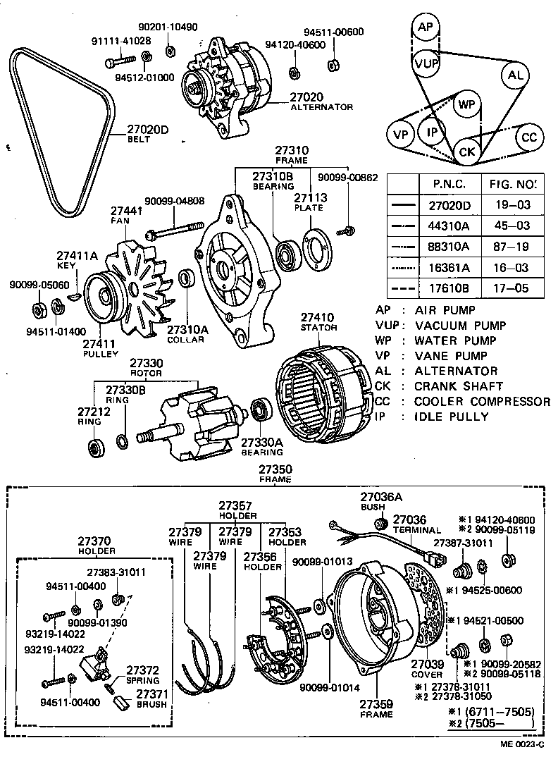 27020-52010 ALTERNATOR ASSY product image