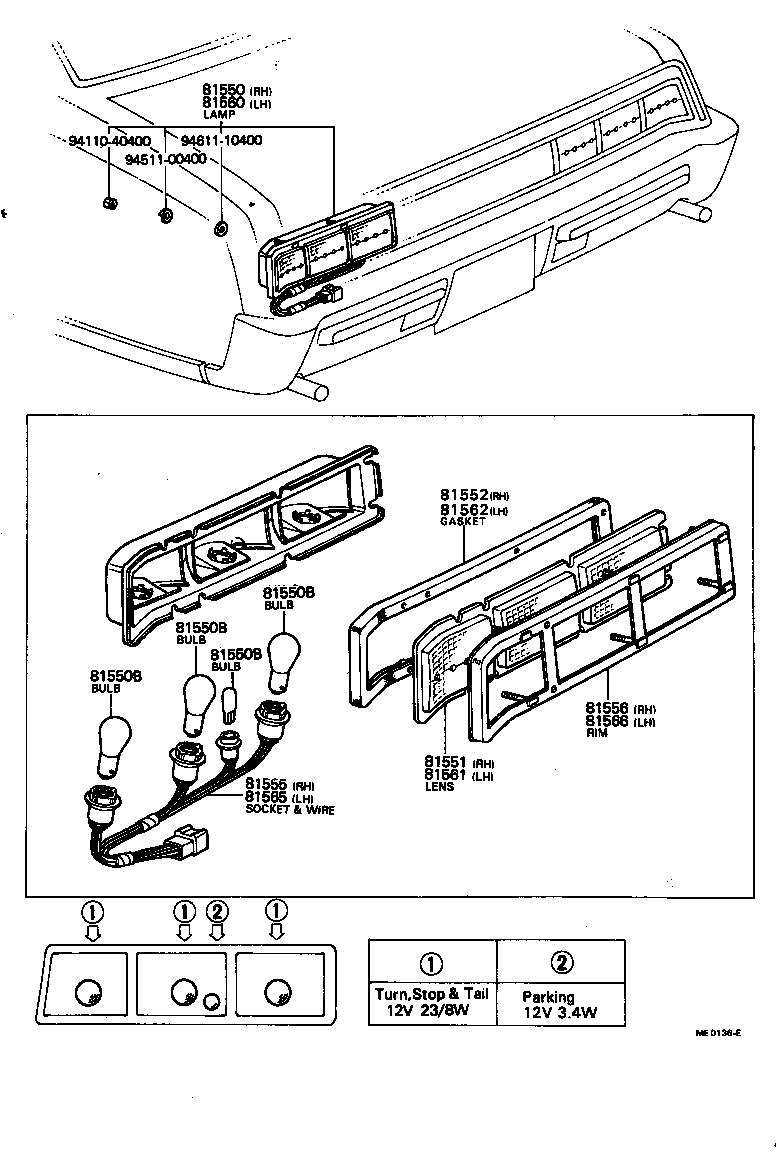 81550-49016 LAMP ASSY, REAR COMBINATION, RH product image