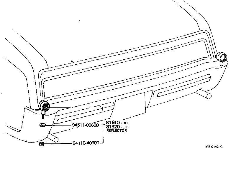 81910-49015 REFLECTOR ASSY, REFLEX, RH product image
