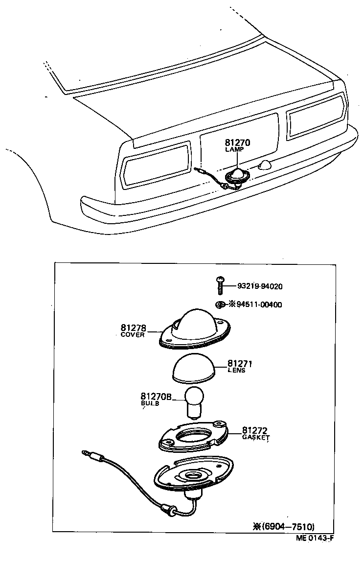 81272-10050 GASKET, LICENSE PLATE LAMP LENS product image