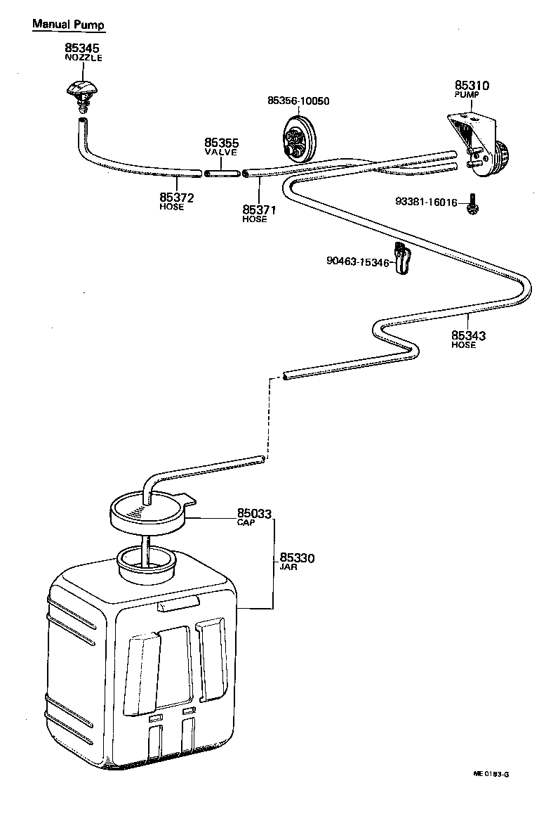 85310-10060 MOTOR AND PUMP ASSY, WINDSHIELD WASHER product image