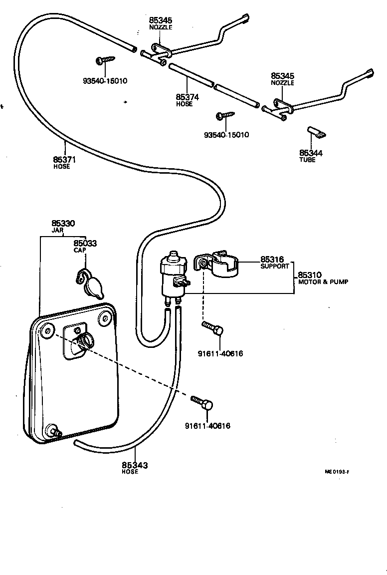 90446-06001 HOSE, WINDSHIELD WASHER (FROM MOTOR TO JOINT) product image