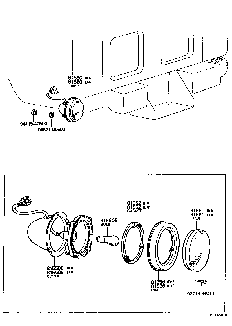 Toyota 81550-60130 LAMP ASSY, REAR COMBINATION, RH