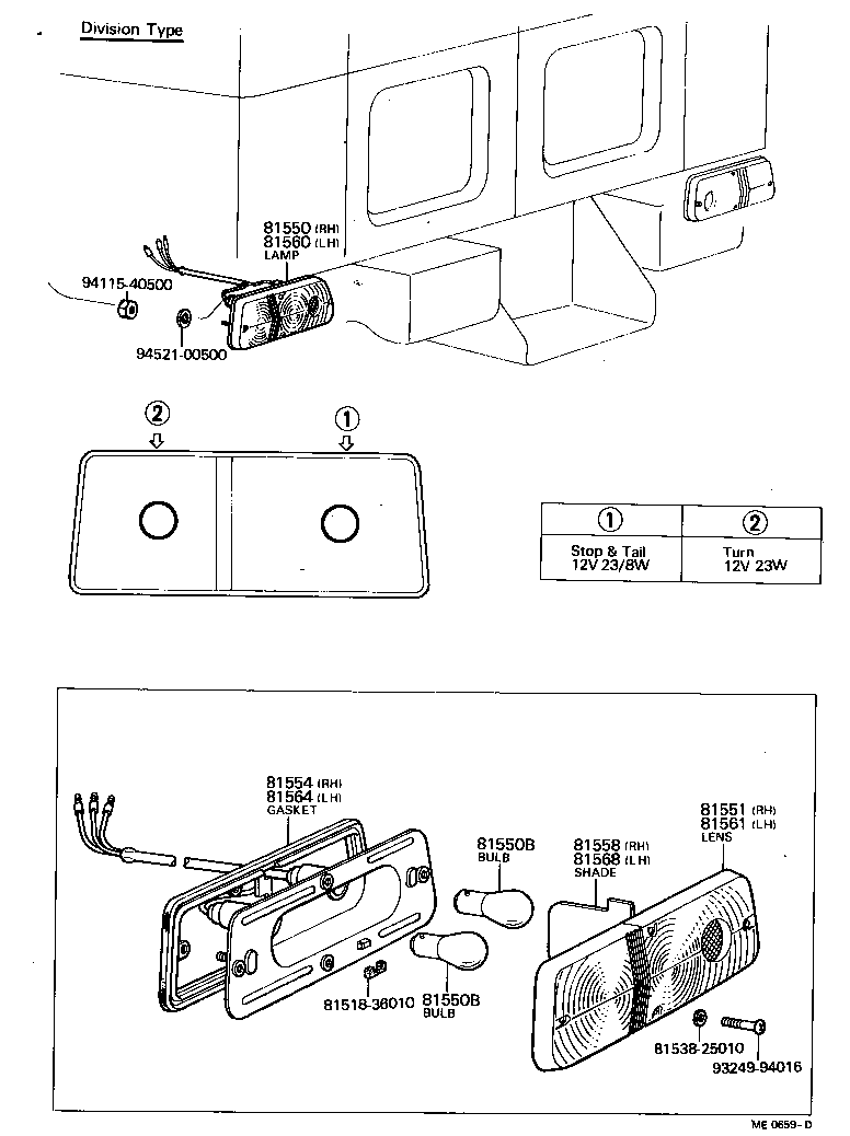 81550-29155 LAMP ASSY, REAR COMBINATION, RH product image