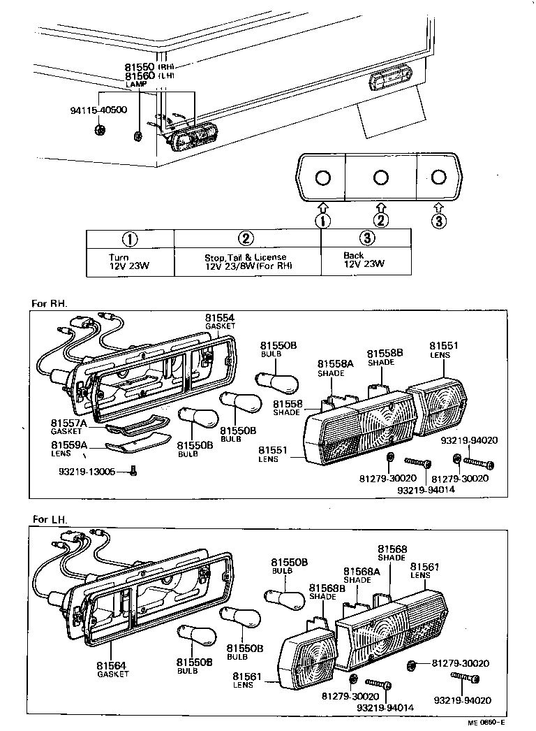 81550-29155 LAMP ASSY, REAR COMBINATION, RH product image