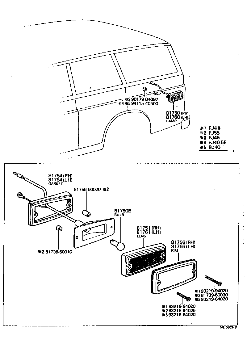 Toyota 81760-60050 LAMP ASSY, REAR SIDE MARKER, LH