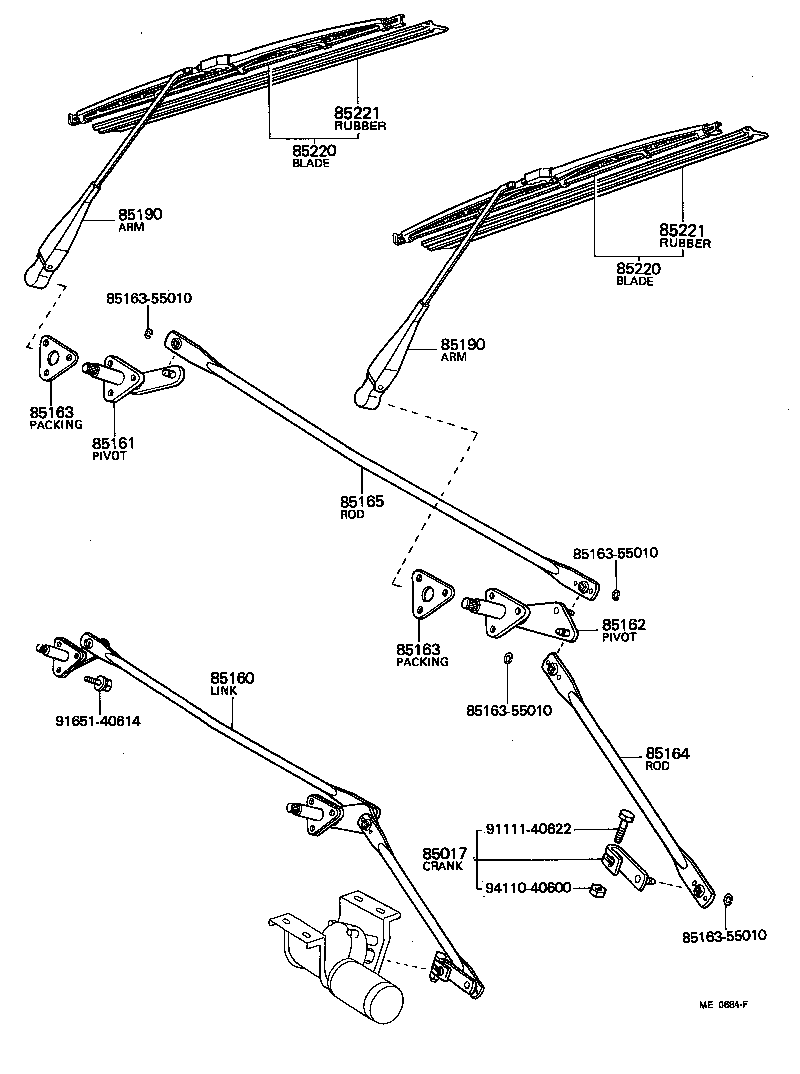 85012-60050 HOLDER SUB-ASSY, WINDSHIELD WIPER MOTOR BRUSH product image