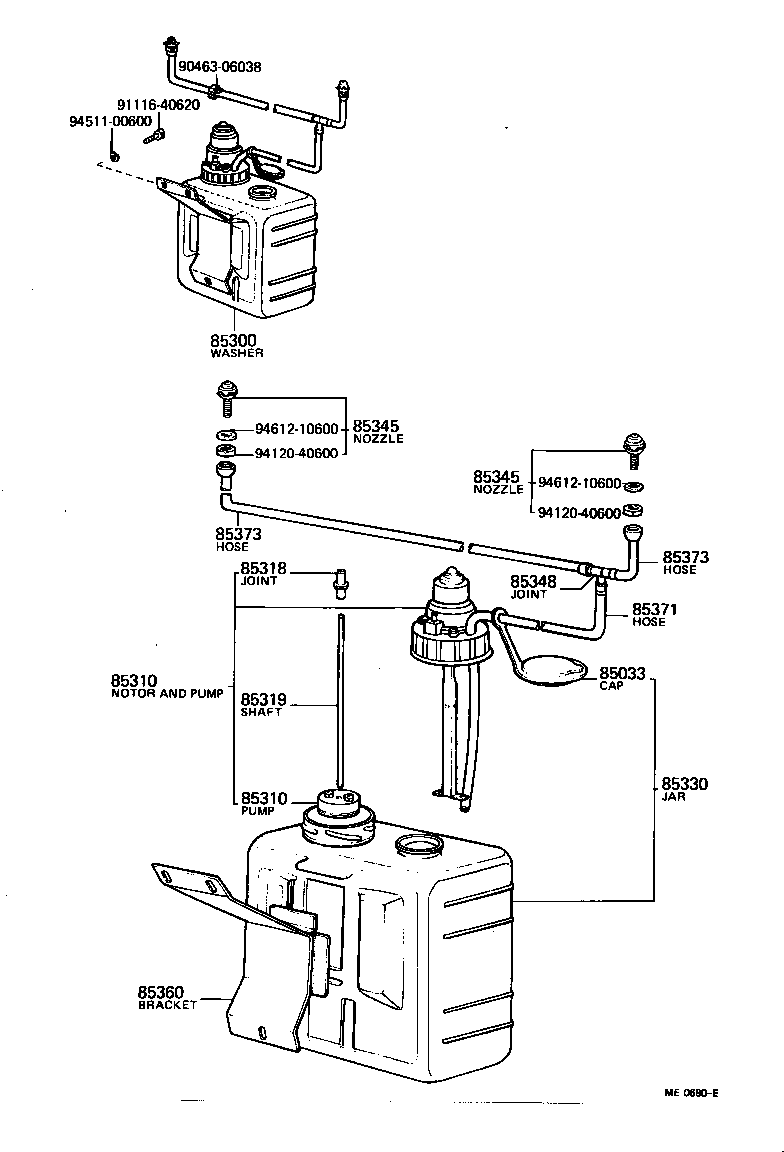 Toyota 85341-60030 NOZZLE, WINDSHIELD WASHER