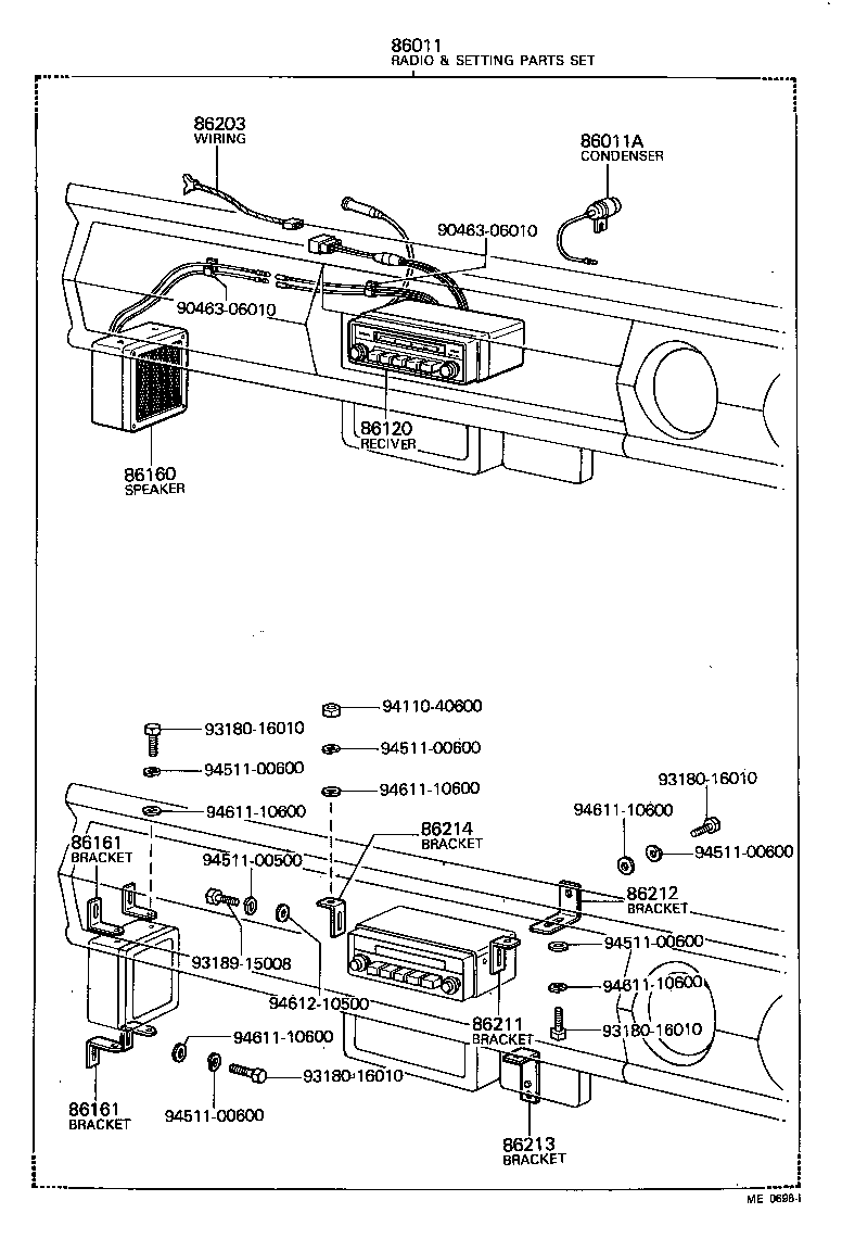 86012-69016 PARTS SET, RADIO SETTING product image