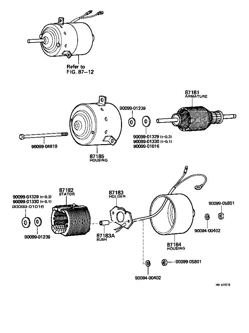87182-55050 STATOR, HEATER BLOWER MOTOR product image