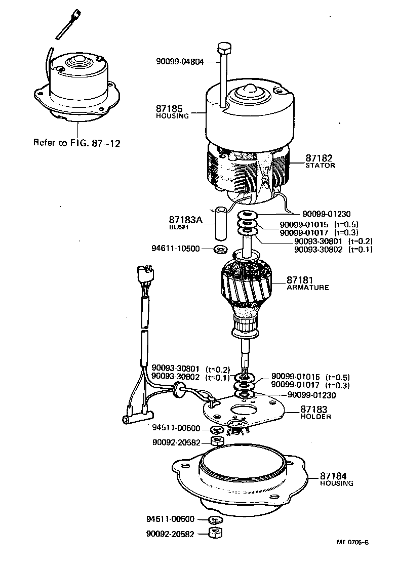 87182-60040 STATOR, HEATER BLOWER MOTOR product image