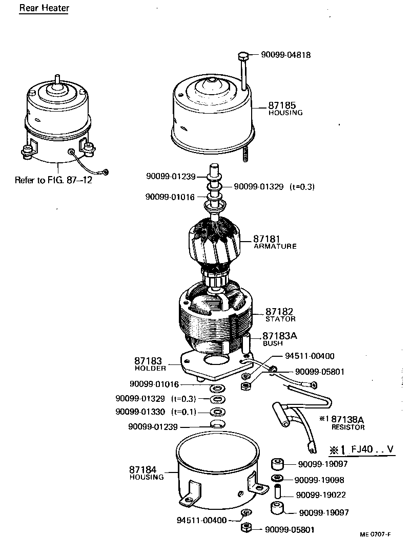 87182-60040 STATOR, HEATER BLOWER MOTOR product image