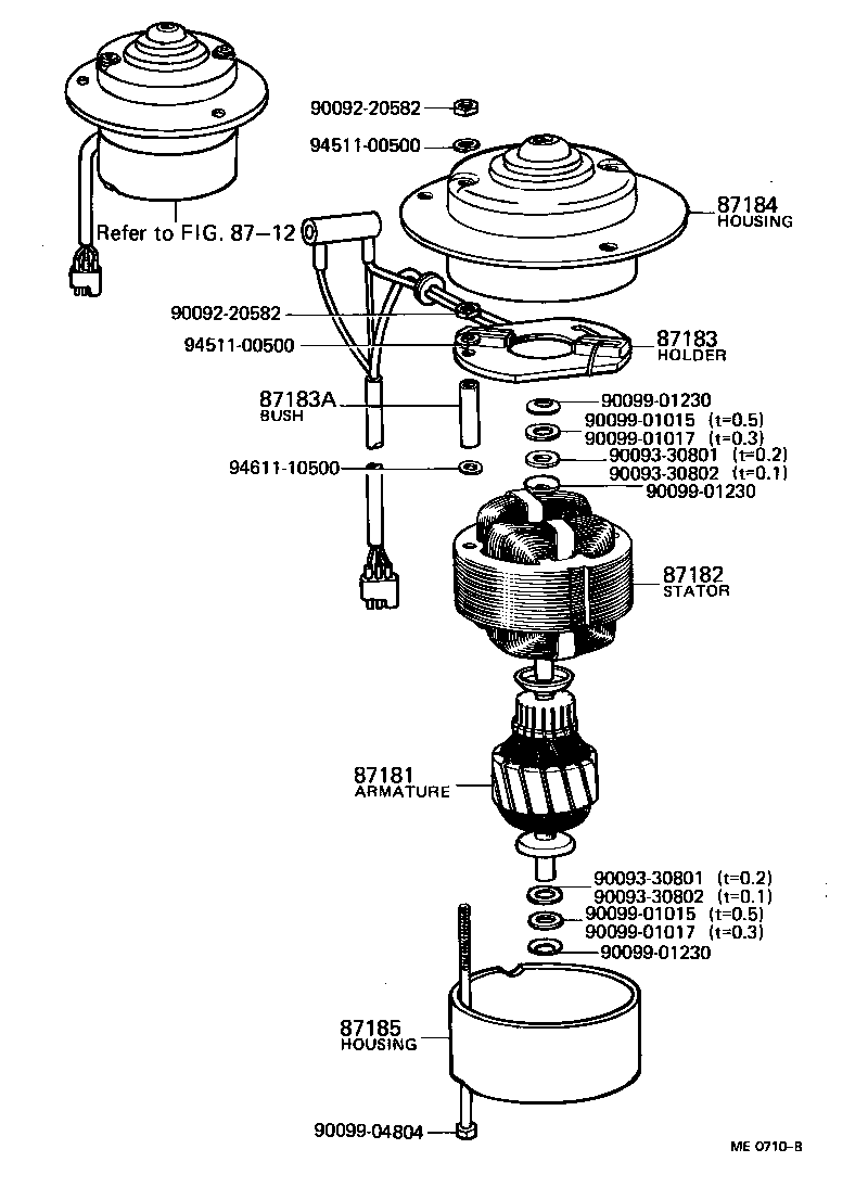 87182-60040 STATOR, HEATER BLOWER MOTOR product image