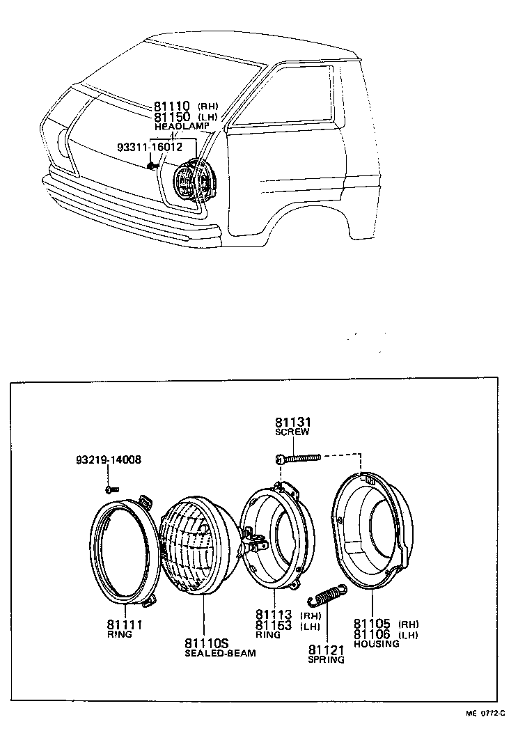 81106-27010 HOUSING SUB-ASSY, HEADLAMP, LH product image