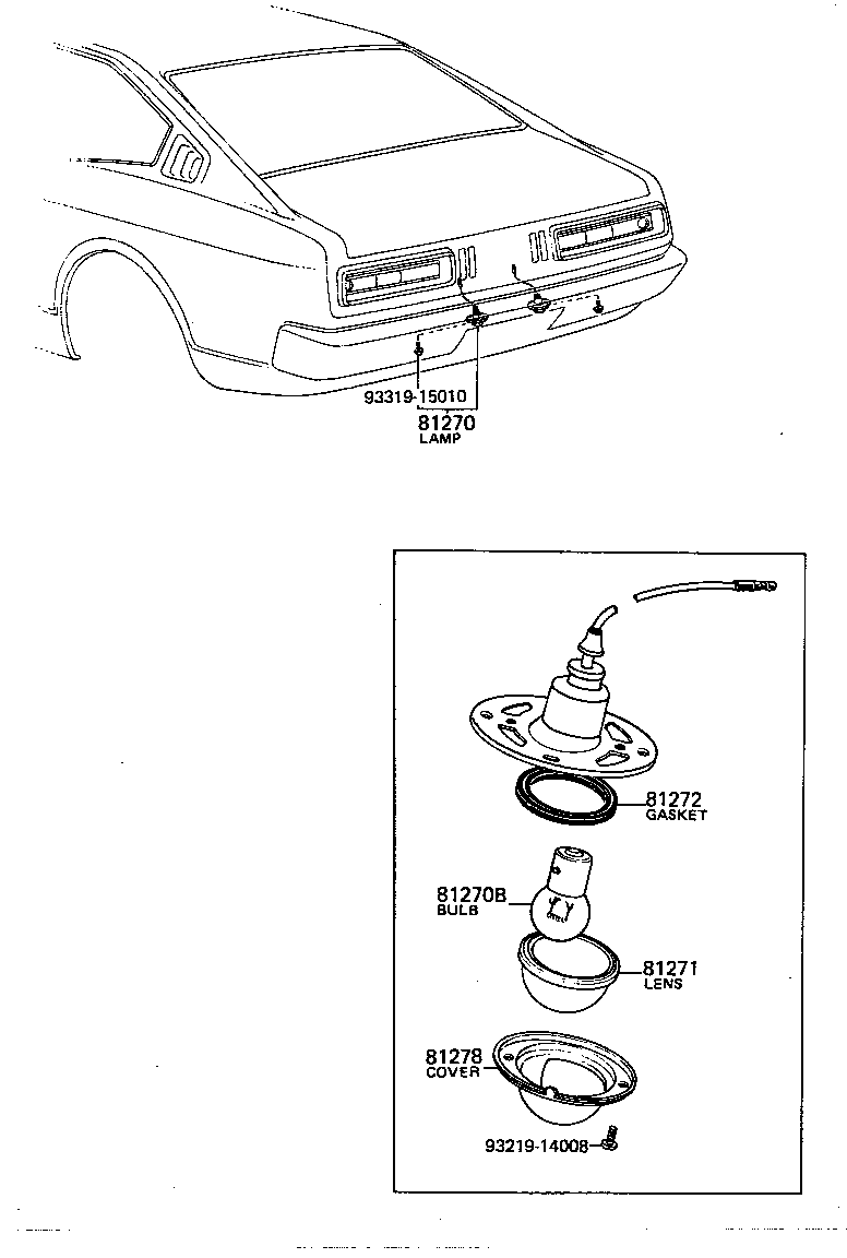 81270-19145 LAMP ASSY, LICENSE PLATE product image
