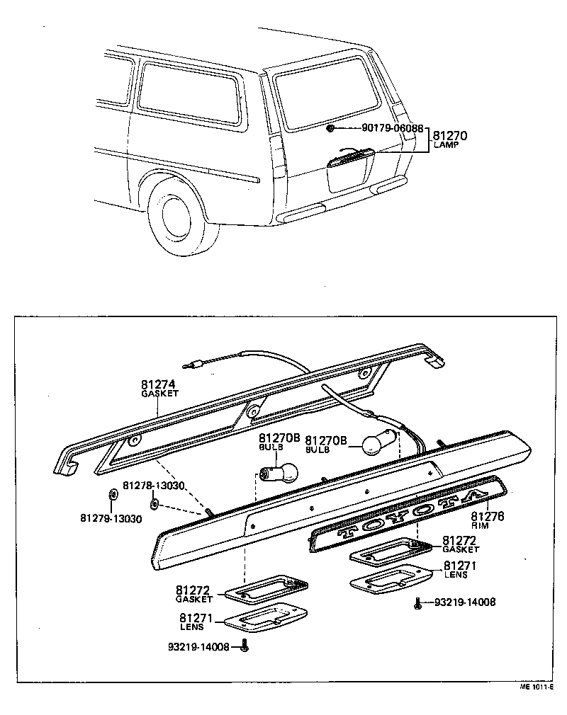 81272-13031 GASKET, LICENSE PLATE LAMP LENS product image