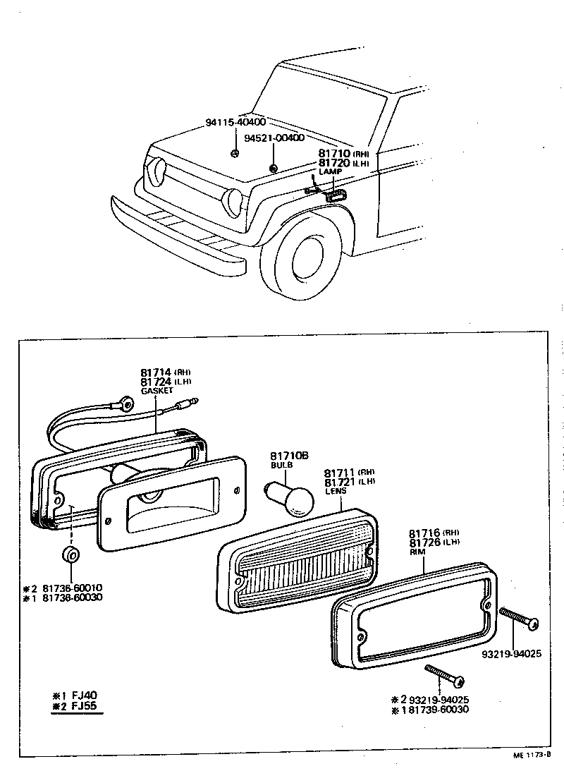 Toyota 81740-60030 LAMP ASSY, FRONT MARKER, LH