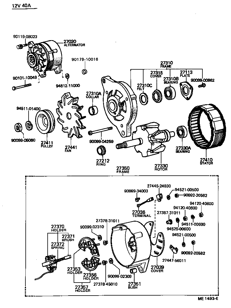 27020-11012 ALTERNATOR ASSY product image