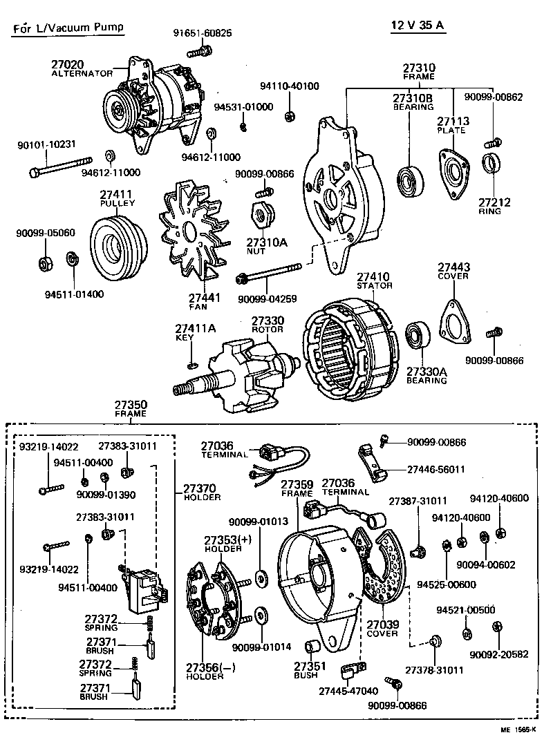 27444-60010 PACKING, ALTERNATOR BEARING COVER product image