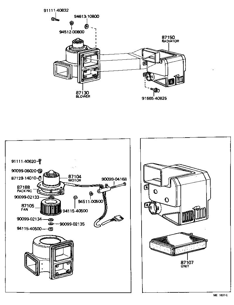 87150-60063 RADIATOR ASSY, HEATER product image