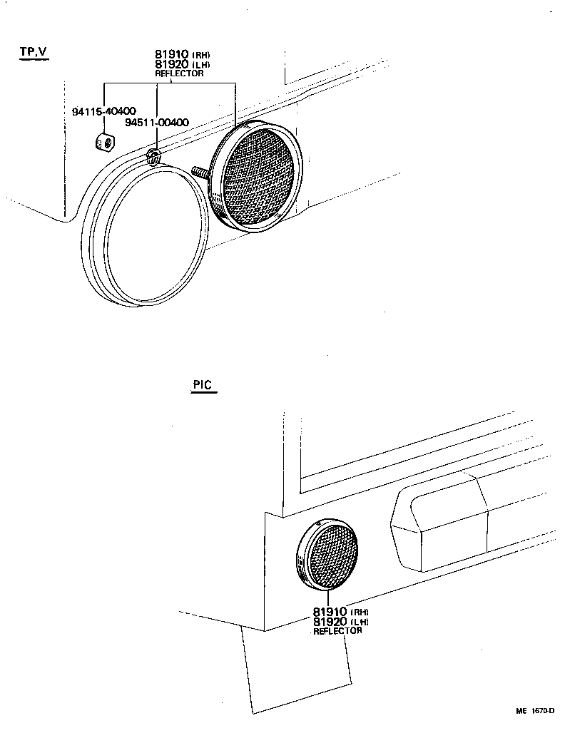 81910-60031 REFLECTOR ASSY, REFLEX, RH product image
