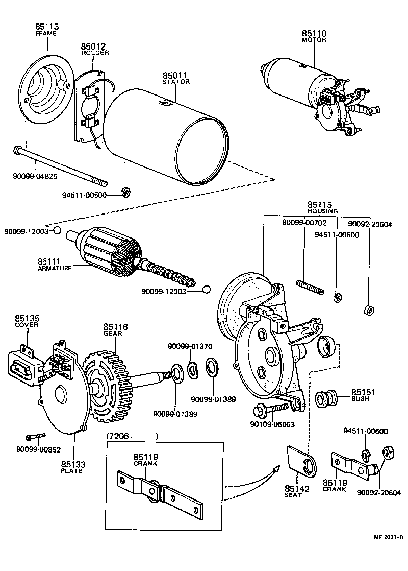 85060-14031 ARM AND BLADE ASSY, WINDSHIELD WIPER product image