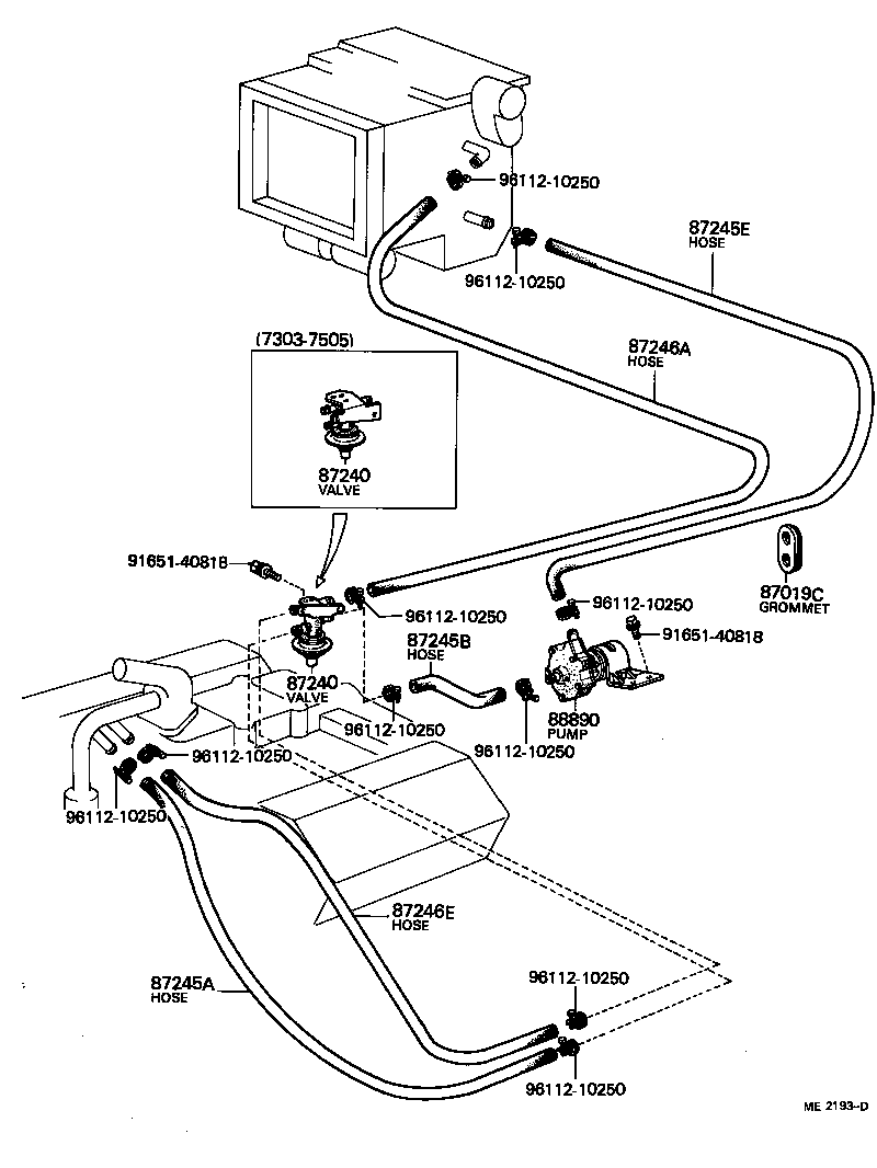 87245-40070 HOSE, HEATER WATER, OUTLET A product image