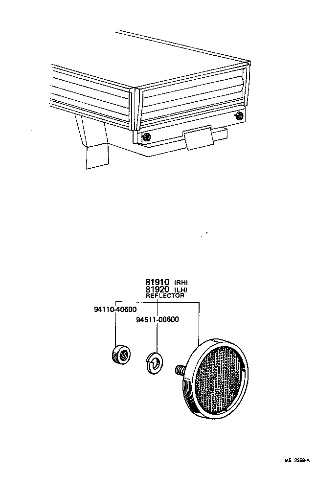 81910-25010 REFLECTOR ASSY, REFLEX, RH product image