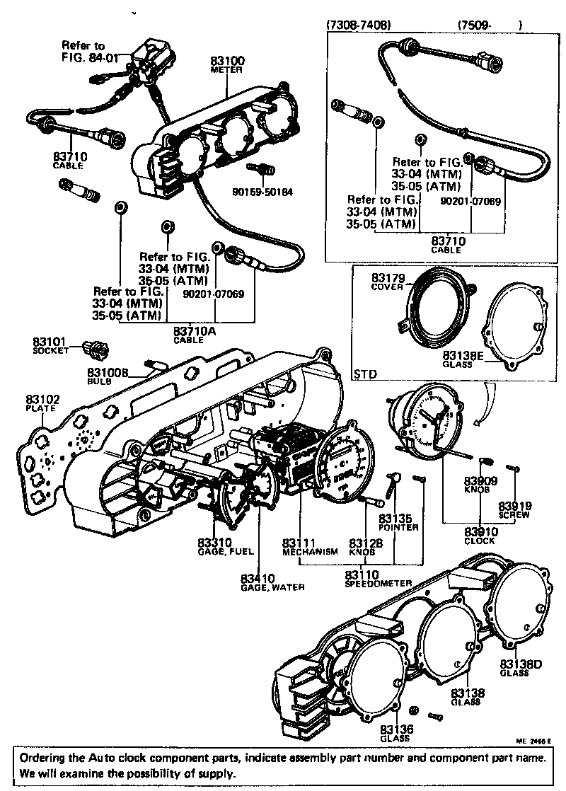 Toyota 83100-20423 METER ASSY, COMBINATION