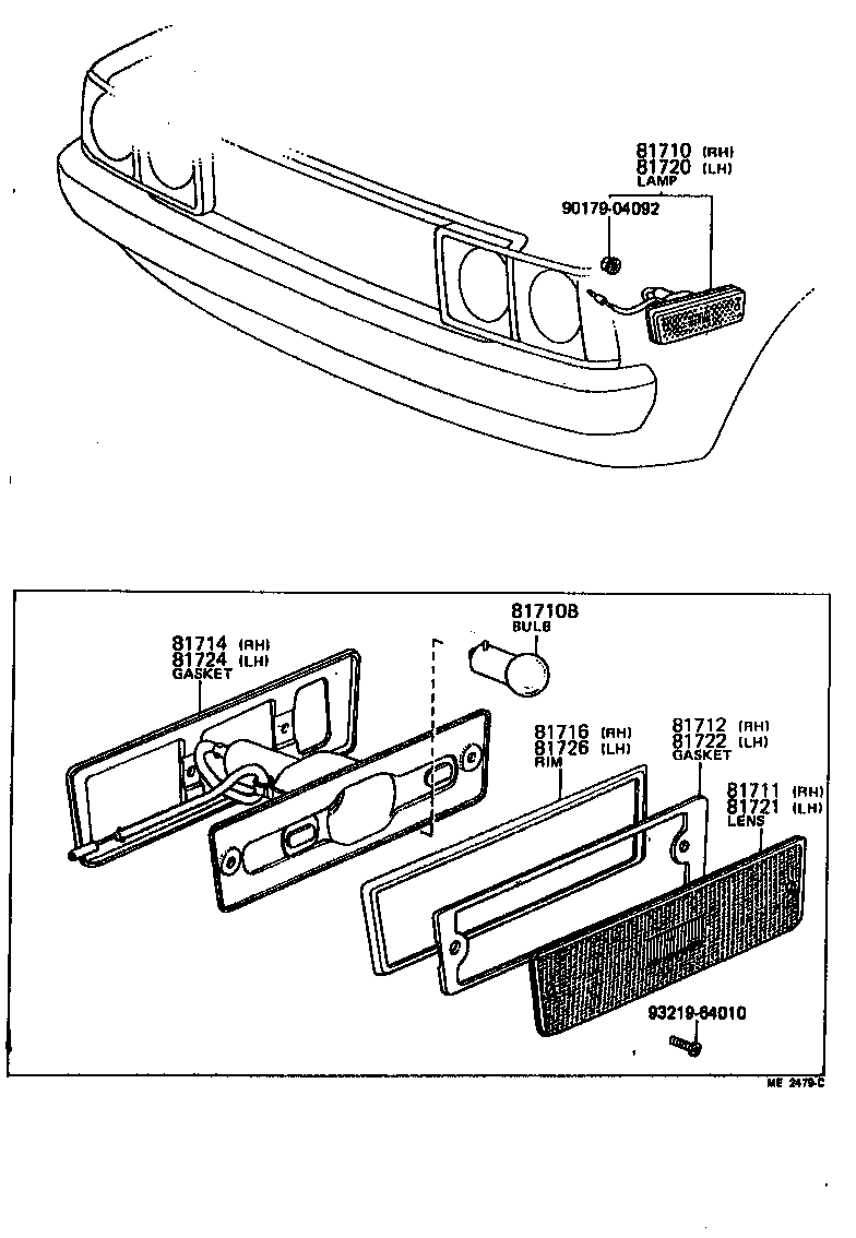 Toyota 81740-29165 LAMP ASSY, FRONT MARKER, LH
