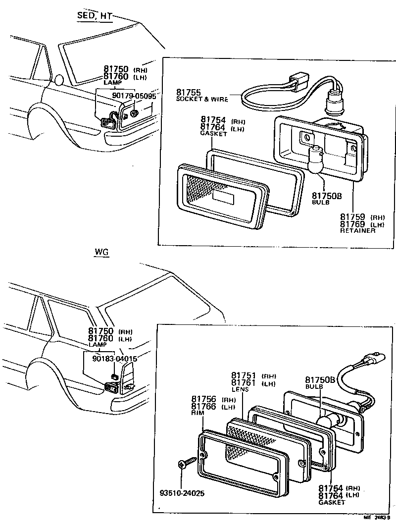 Toyota 81759-20050 RETAINER, REAR SIDE MARKER LAMP, RH